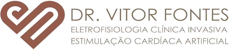 Marca Dr. Vitor Fontes. Eletrofisiologia clínica cardíaca invasiva. Estimulação cardíaca artificial